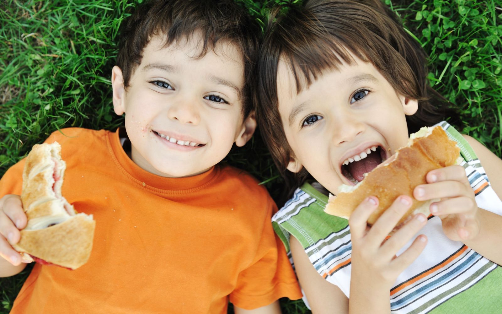 Two Children With Healthy Lunches