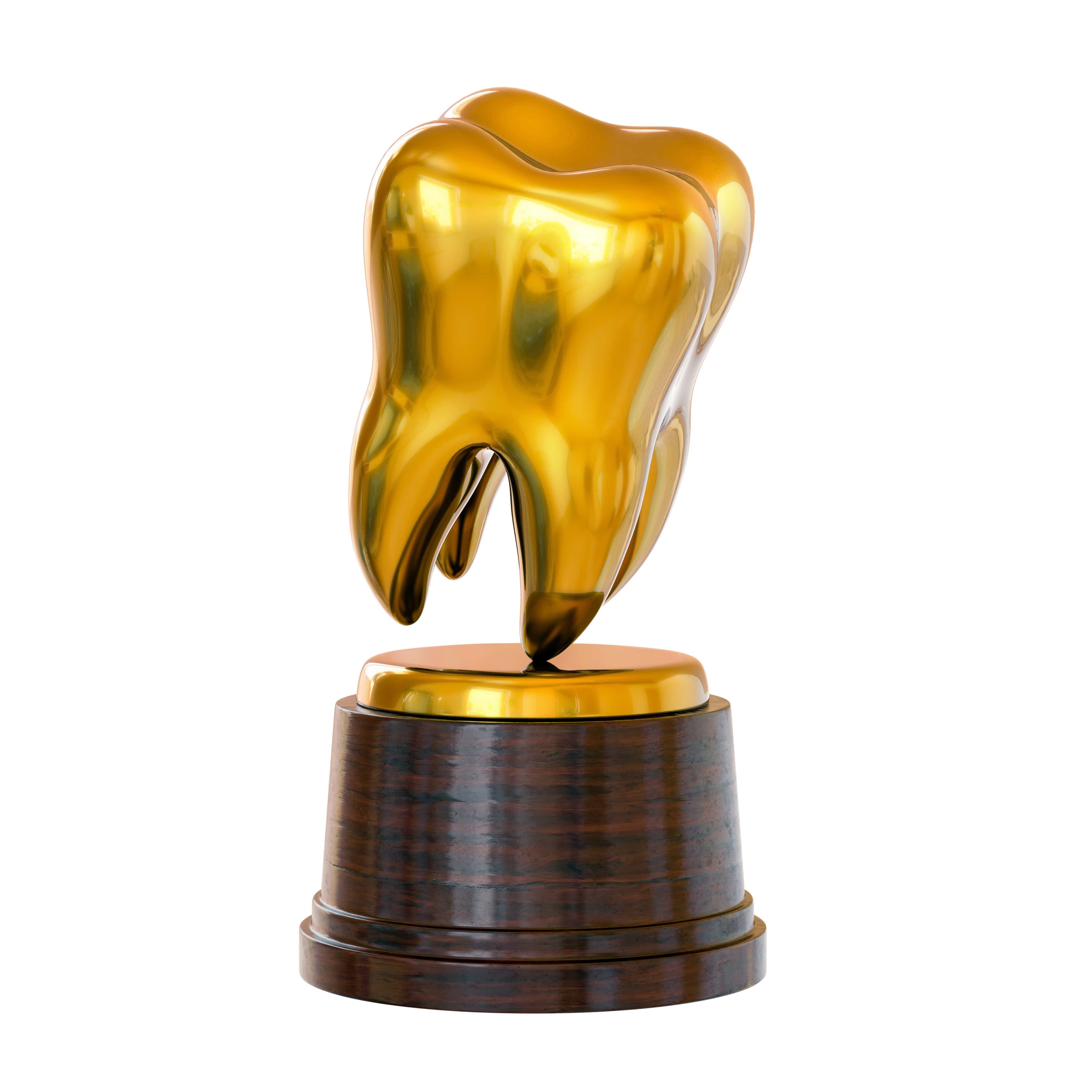 Golden tooth trophy